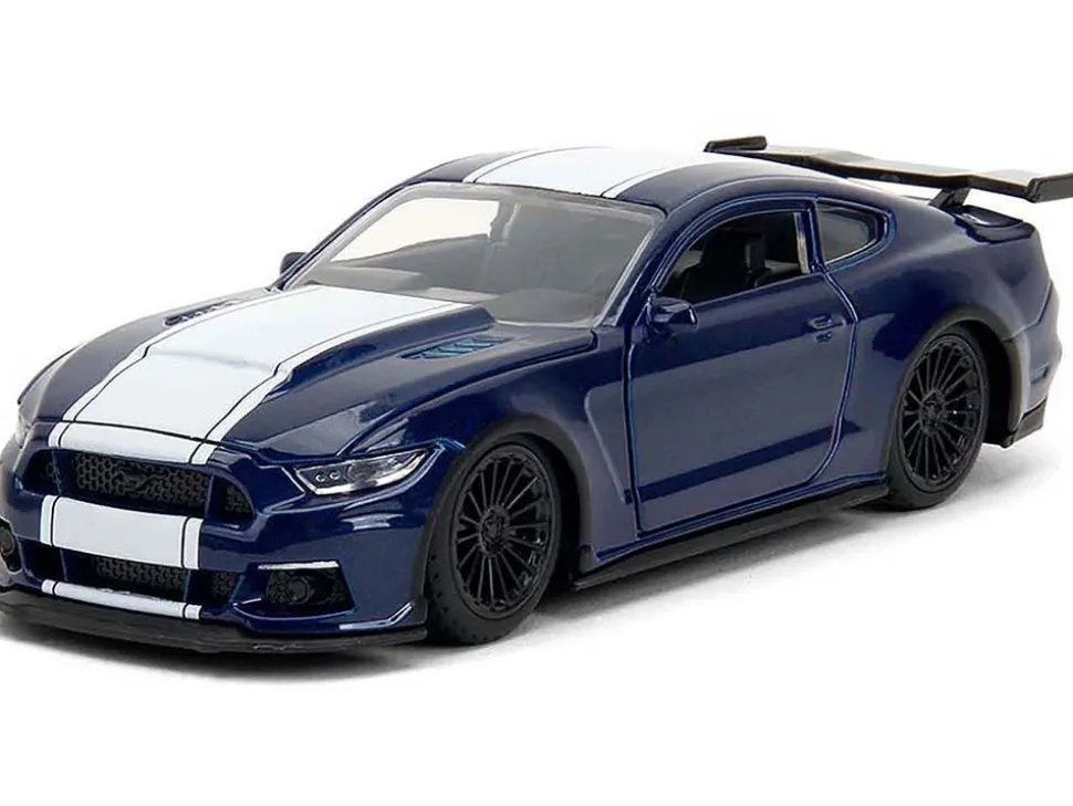 2016 Ford Mustang GT Dark Blue Metallic with White Stripe "F9" (2021) Movie "Fast & Furious" Series 1/32 Diecast Model Car by Jada