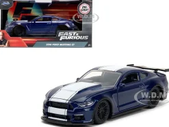 2016 Ford Mustang GT Dark Blue Metallic with White Stripe