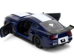 2016 Ford Mustang GT Dark Blue Metallic with White Stripe