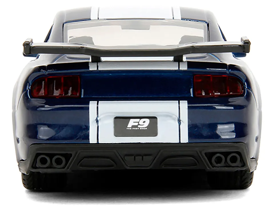 2016 Ford Mustang GT Dark Blue Metallic with White Stripe "F9" (2021) Movie "Fast & Furious" Series 1/32 Diecast Model Car by Jada