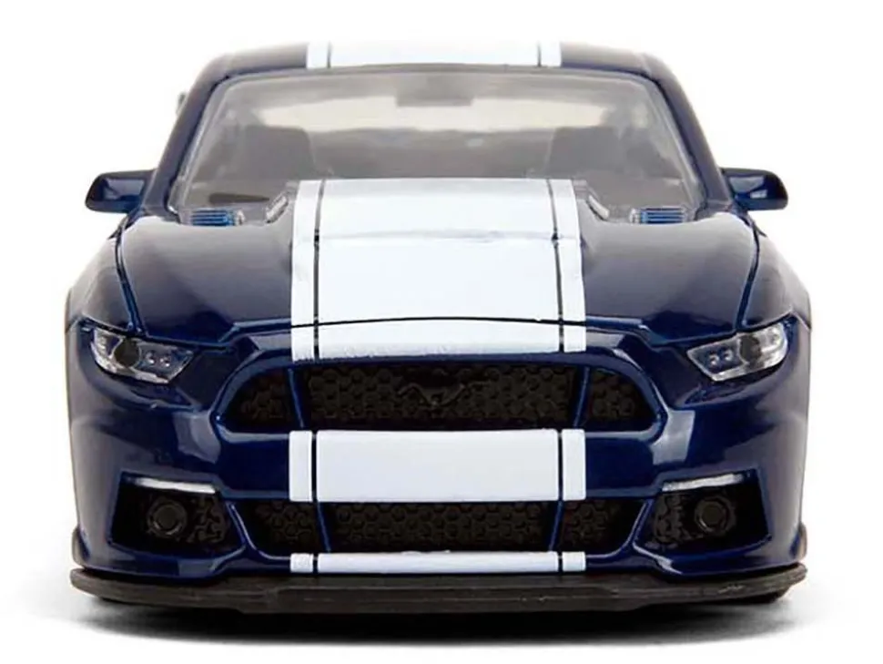 2016 Ford Mustang GT Dark Blue Metallic with White Stripe "F9" (2021) Movie "Fast & Furious" Series 1/32 Diecast Model Car by Jada