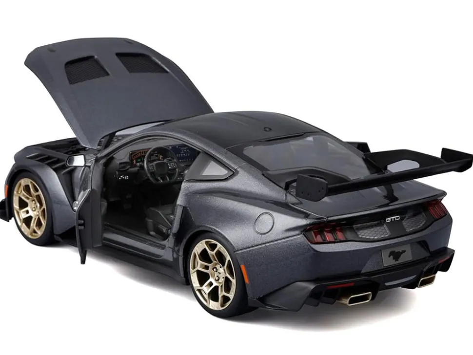 2025 Ford Mustang GTD Dark Gray Metallic with Black Top "Special Edition" Series 1/18 Diecast Model Car by Maisto