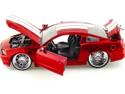 2010 Ford Mustang GT Red Metallic with White Stripes "Bigtime Muscle" Series 1/24 Diecast Model Car by Jada