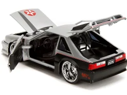 1989 Ford Mustang GT "Texaco" Silver Metallic and Matt Black "Bigtime Muscle" Series 1/24 Diecast Model Car by Jada