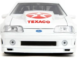 1989 Ford Mustang GT Texaco White and Matt Black with Graphics Bigtime Muscle Series 1/24 Diecast Model Car Jada 35032