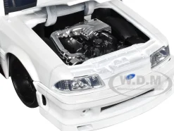 1989 Ford Mustang GT Texaco White and Matt Black with Graphics Bigtime Muscle Series 1/24 Diecast Model Car Jada 35032