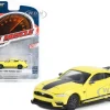 2021 Ford Mustang Mach 1 Grabber Yellow Black Stripes Greenlight Muscle Series 27 1/64 Diecast Model Car Greenlight 13320F