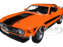 1970 Ford Mustang Mach 1 428 Twister Special Orange with Black Stripes Special Edition 1/18 Diecast Model Car Maisto 31453or