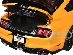 Ford Mustang Shelby GT500 Cyber Orange Metallic with Black Stripes 1/18 Model Car by Autoart