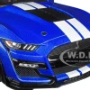 2020 Ford Mustang Shelby GT500 Fast Track Ford Performance Blue Metallic White Stripes 1/18 Diecast Model Car Solido S1805901
