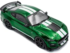 2020 Ford Mustang Shelby GT500 Fast Track Eruption Green Metallic with White Stripes 1/43 Diecast Model Car by Solido