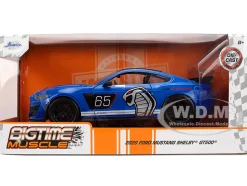 2020 Ford Mustang Shelby GT500 #65 "Ford Performance" Blue with Black Top and White Stripes "Bigtime Muscle" Series 1/24 Diecast Model Car by Jada