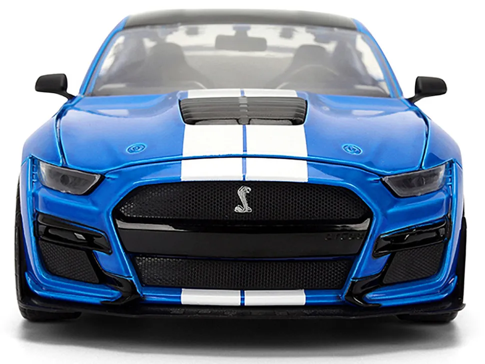 2020 Ford Mustang Shelby GT500 #65 "Ford Performance" Blue with Black Top and White Stripes "Bigtime Muscle" Series 1/24 Diecast Model Car by Jada