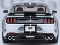 Ford Mustang Shelby GT500 Iconic Silver Metallic with Black Stripes 1/18 Model Car by Autoart