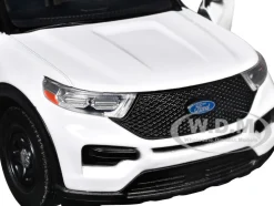 2022 Ford Police Interceptor Utility Unmarked White "Builder's Kit" "Law Enforcement and Public Service" Series 1/24 Diecast Model Car by Motormax