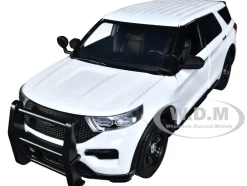 2022 Ford Police Interceptor Utility Unmarked Slick-Top White 1/24 Diecast Model Car Motormax 76990W