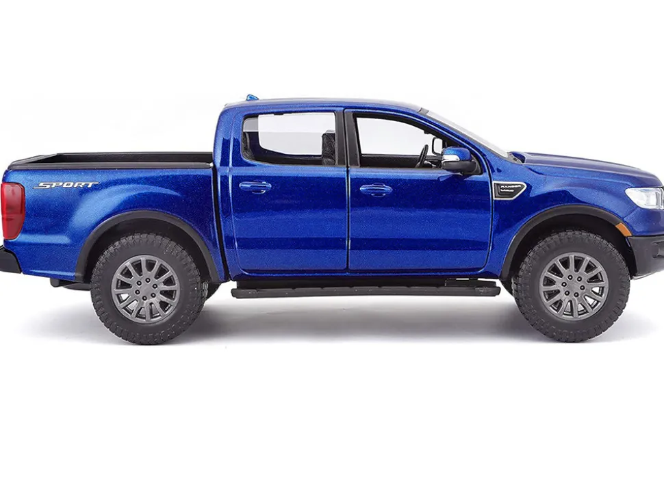 2019 Ford Ranger Lariat Sport Pickup Truck Dark Blue Metallic 1/27 Diecast Model Car Maisto 31521