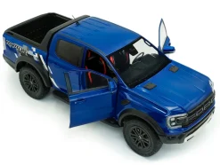 2024 Ford Ranger Raptor Pickup Truck Blue Lightning Metallic 1/18 Diecast Model Car by Solido
