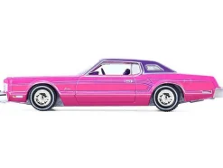 1975 Ford Thunderbird Lowrider Pink Metallic with Purple Top and Graphics with Purple Interior