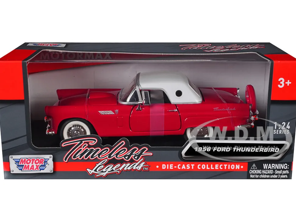 1956 Ford Thunderbird Red 1/24 Diecast Car Model Motormax 73312