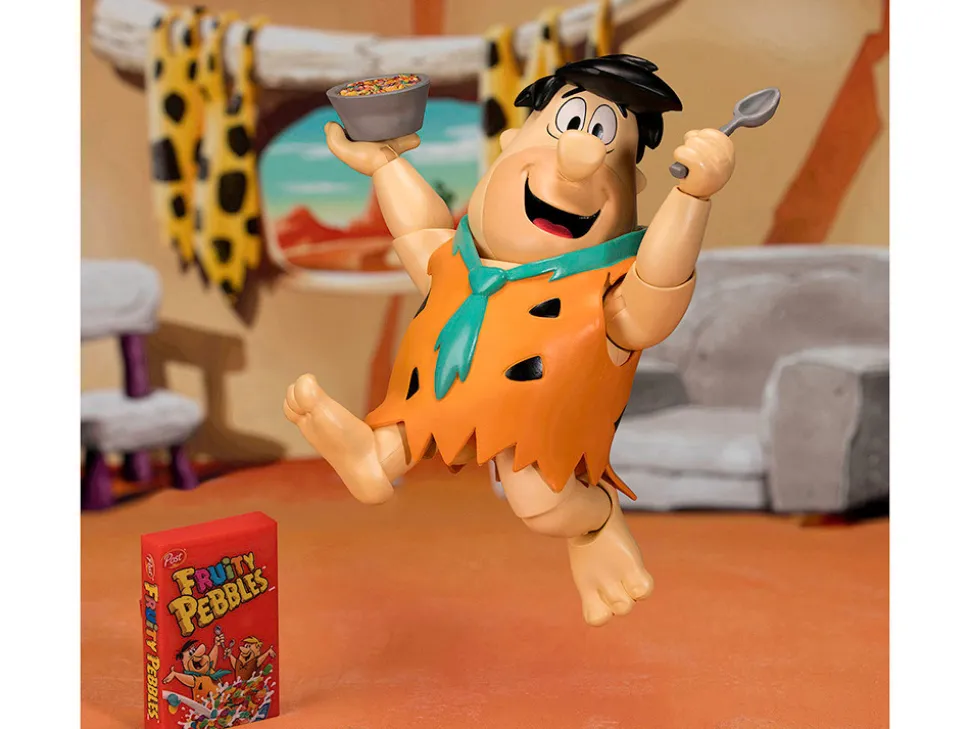 Fred Flintstone 6" Moveable Figure with Accessories and Alternate Head and Hands "The Flintstones - Post Fruity Pebbles" Model by Jada