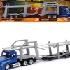 Freightliner Cascadia Auto Transporter Blue Metallic Long Haul Trucker Series 1/43 Diecast Model New Ray NR16033