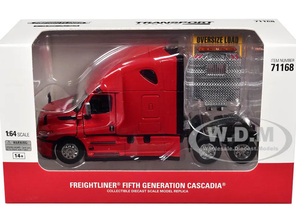 2025 Freightliner Cascadia Gen-5 Sleeper Cab Truck Tractor Red "Transport Series" 1/64 Diecast Model by Diecast Masters