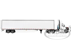 Freightliner Fifth Generation Cascadia Day Cab and 53' Utility Trailer with Skirts White 1/64 Diecast Model by DCP/First Gear