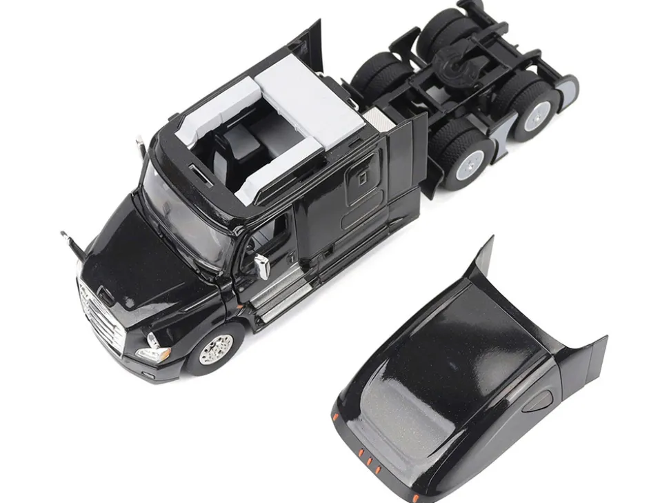 Freightliner New Cascadia Sleeper Cab Truck Tractor Black "Transport Series" 1/50 Diecast Model by Diecast Masters