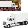 Freightliner 114SD Box Truck White Long Haul Trucker Series 1/32 Diecast Model New Ray 11043