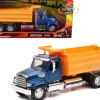 Freightliner 114SD Dump Truck Blue and Yellow Long Haul Trucker Series 1/32 Diecast Model New Ray NR11003