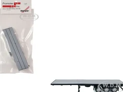 40ft 3-Axle Flatbed Trailer Gray Top 1/87 (HO) Plastic Model by Promotex