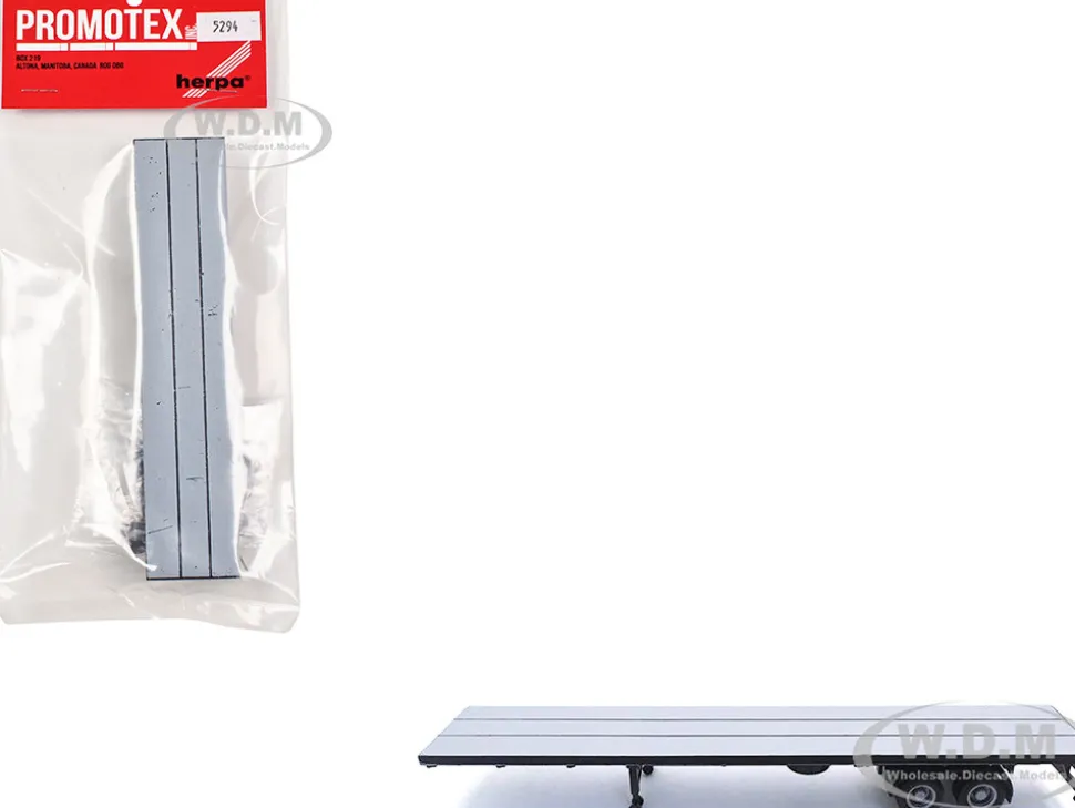 48ft Flatbed Trailer Gray Top 1/87 (HO) Plastic Model by Promotex