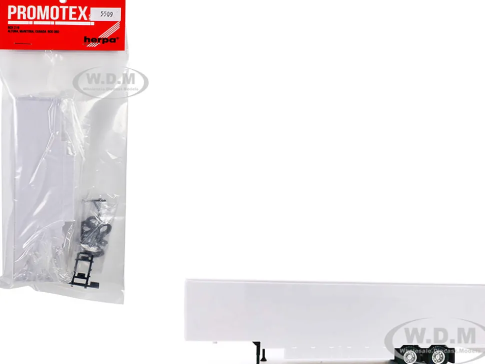 48ft Moving Van Trailer Light Gray 1/87 (HO) Plastic Model by Promotex