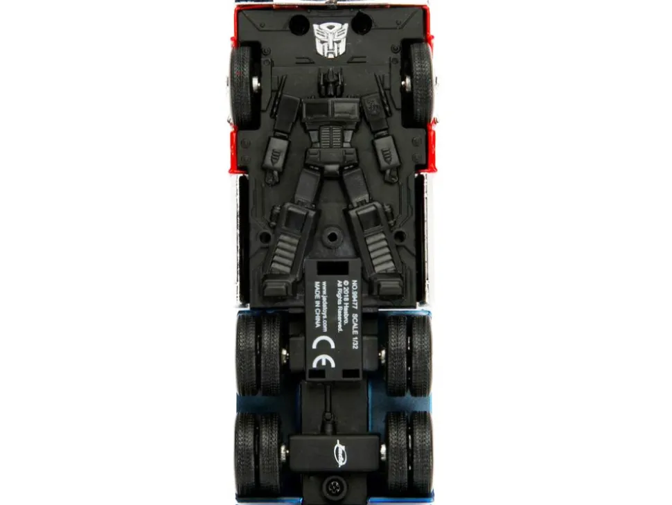 G1 Autobot Optimus Prime Truck Red with Robot on Chassis Transformers TV Series Hollywood Rides Series 1/32 Diecast Model Jada 99477