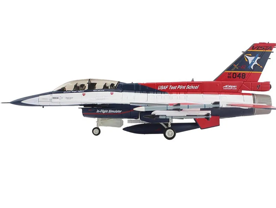 General Dynamics X-62A VISTA Aircraft with Missiles "86-0048, USAF Test Pilot School, Edwards Air Force Base" (2024) United States Air Force "Air Power Series" 1/72 Diecast Model by Hobby Master