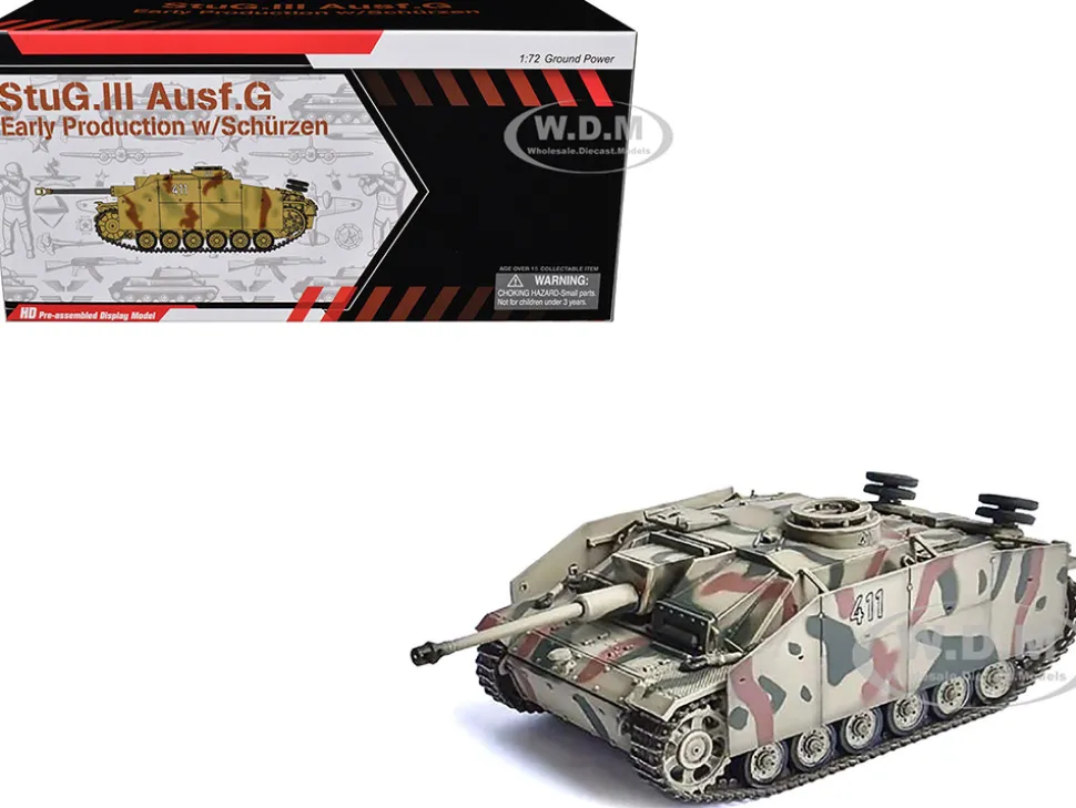 Germany StuG.III Ausf.G Early Production Tank with Schurzen #411 "Panzer Abteilung 115, Italy" (1943) "NEO Dragon Armor" Series 1/72 Plastic Model by Dragon Models