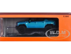 2023 GMC Hummer EV SUV Blue Metallic with Black Top 1/64 Diecast Model Car by GCD
