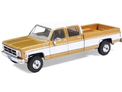 1975 GMC Sierra Classic K2500 Pickup Truck Yuba Gold Metallic and White 1/64 Diecast Model Car by IXO Models