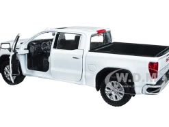 2019 GMC Sierra 1500 Denali Crew Cab Pickup Truck Sunroof White Timeless Legends Series 1/24 1/27 Diecast Model Car Motormax 79362