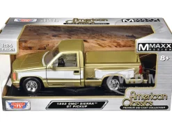 1992 GMC Sierra GT Pickup Truck Gold Metallic with White Sides "American Classics" Series 1/24 Diecast Model Car by Motormax