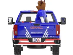 2022 GMC Sierra 3500 HD Pickup Truck Blue with American Soccer Graphics with Bison Figure