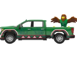 2022 GMC Sierra 3500 HD Pickup Truck Green with Mexican Soccer Graphics with Eagle Figure