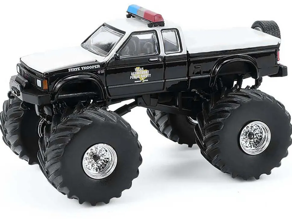 1990 GMC S-15 Monster Truck "Texas Department of Public Safety" Black and White "Kings of Crunch - Hot Pursuit" Special Edition 1/64 Diecast Model Car by Greenlight
