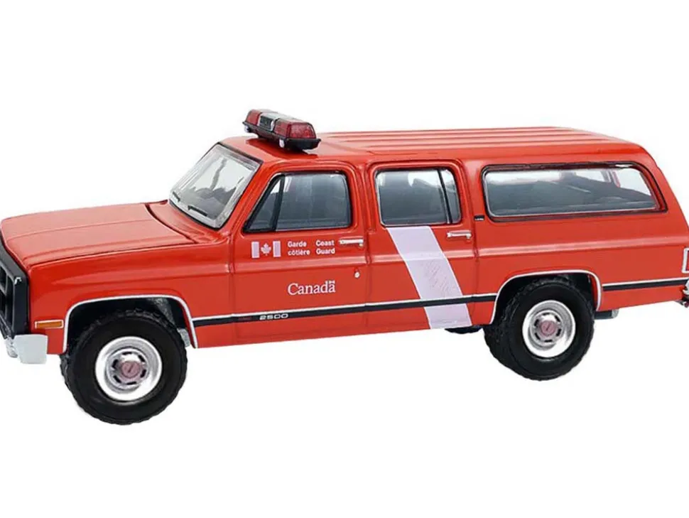 1991 GMC Suburban "Canada Coast Guard" Red with White Stripes "Hot Pursuit - Canada Special Edition" Series 1/64 Diecast Model Car by Greenlight