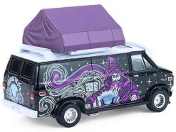 1978 GMC Vandura Custom Van Black with Wizard Graphics and White Top with Camp'otel Cartop Sleeper Tent 