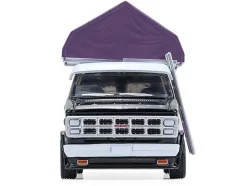1978 GMC Vandura Custom Van Black with Wizard Graphics and White Top with Camp'otel Cartop Sleeper Tent 