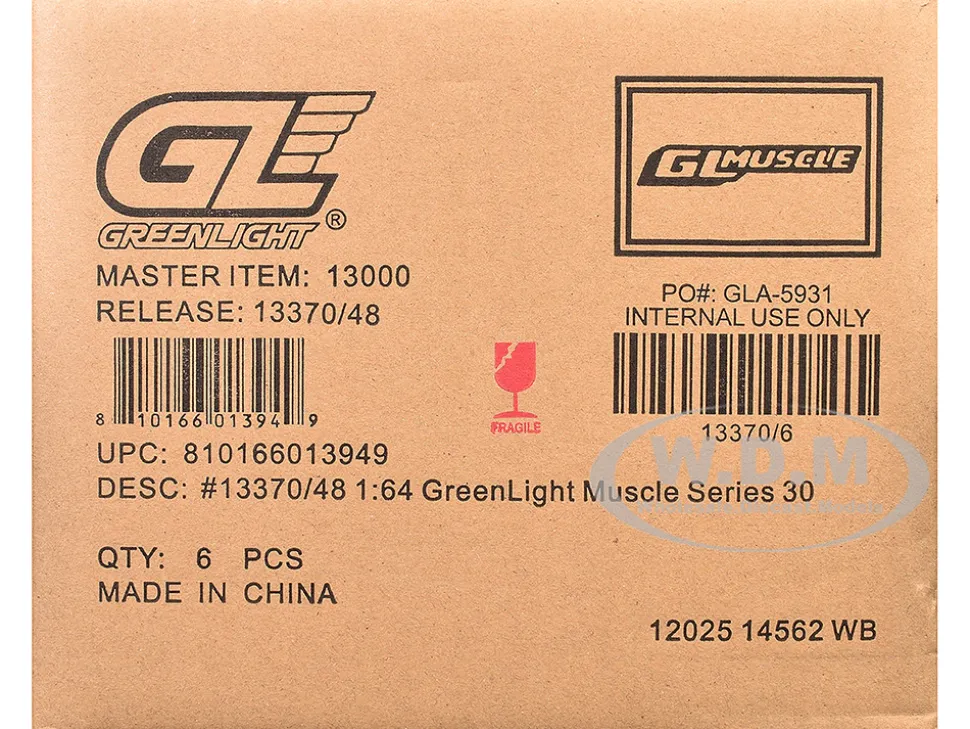GreenLight Muscle Series 30 Set of 6 pieces 1/64 Diecast Model Cars by Greenlight