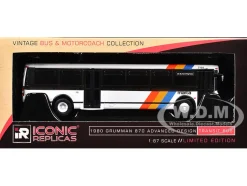 1980 Grumman 870 Advanced Design Transit Bus "MARTA Atlanta" White with Stripes "Vintage Bus & Motorcoach Collection" Limited Edition 1/87 (HO) Diecast Model by Iconic Replicas