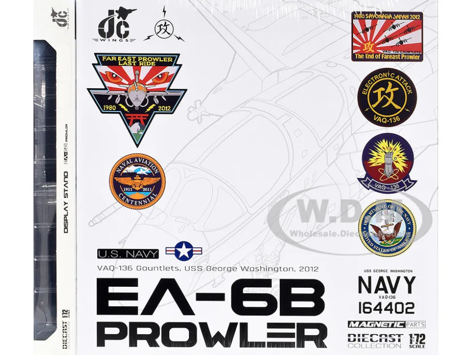 Grumman EA-6B Prowler Attack Aircraft "VAQ-136 Gauntlets, USS George Washington" (2012) United States Navy 1/72 Diecast Model by JC Wings